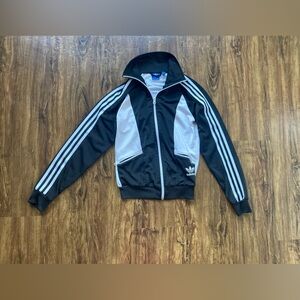 Adidas Black and White Zip-Up Jacket